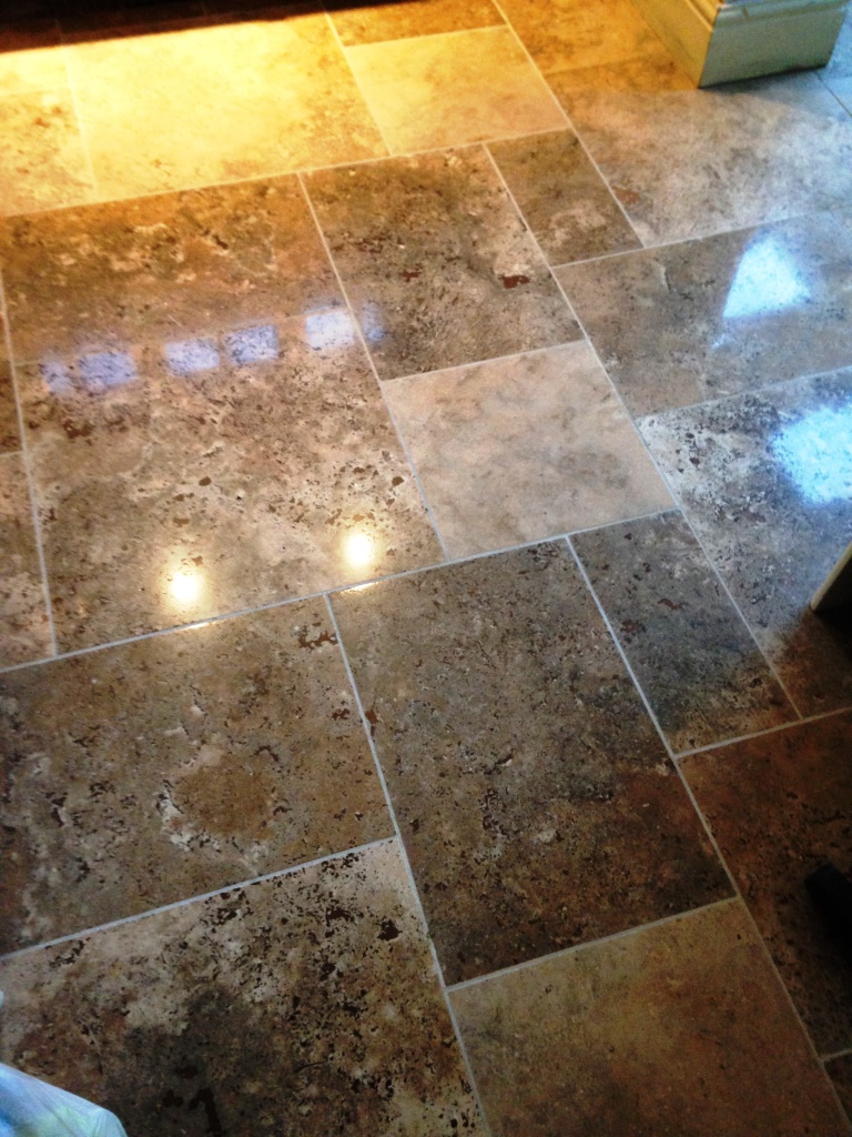 Limestone Tiled Floor Bridlington After Burnishing