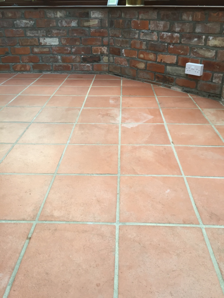 Quarry Tiled Floor Before Cleaning in Hessle Hull