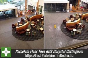 Deep Cleaning Porcelain Floor tiles at an NHS Hospital in Cottingham