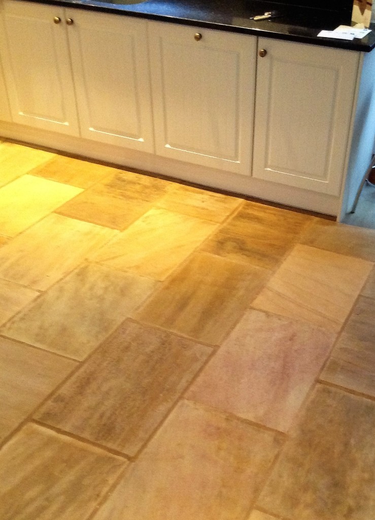 Indian Fossil Sandstone Kitchen Floor After Cleaning Hessle