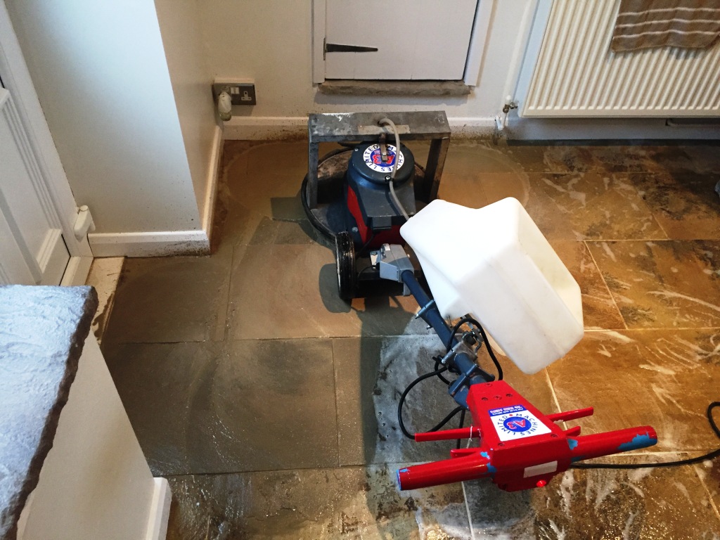 Indian Sandstone Floor During Cleaning Swanland