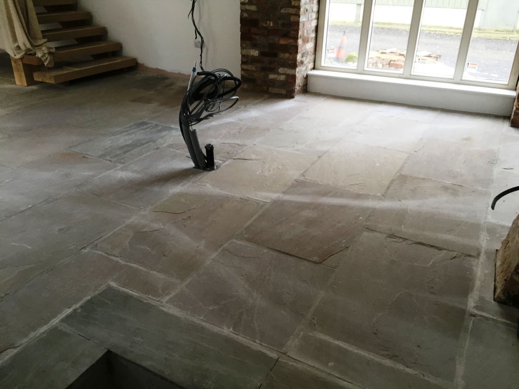 Yorkshire Stone Floor Before Cleaning and Sealing Driffield