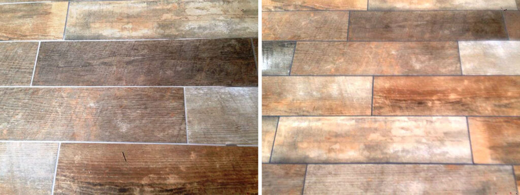 Changing Grout Colour on Wood Effect Tiles in Hull Step