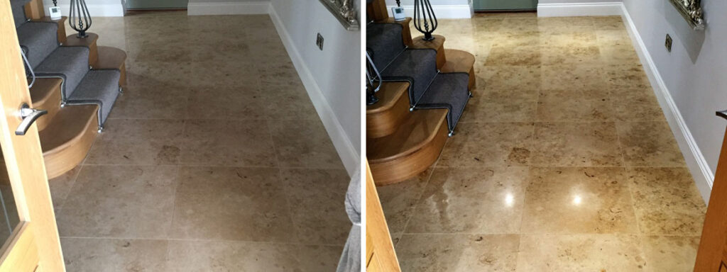 Marble Floor Before After Repolishing North Ferriby